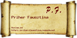 Priher Fausztina névjegykártya